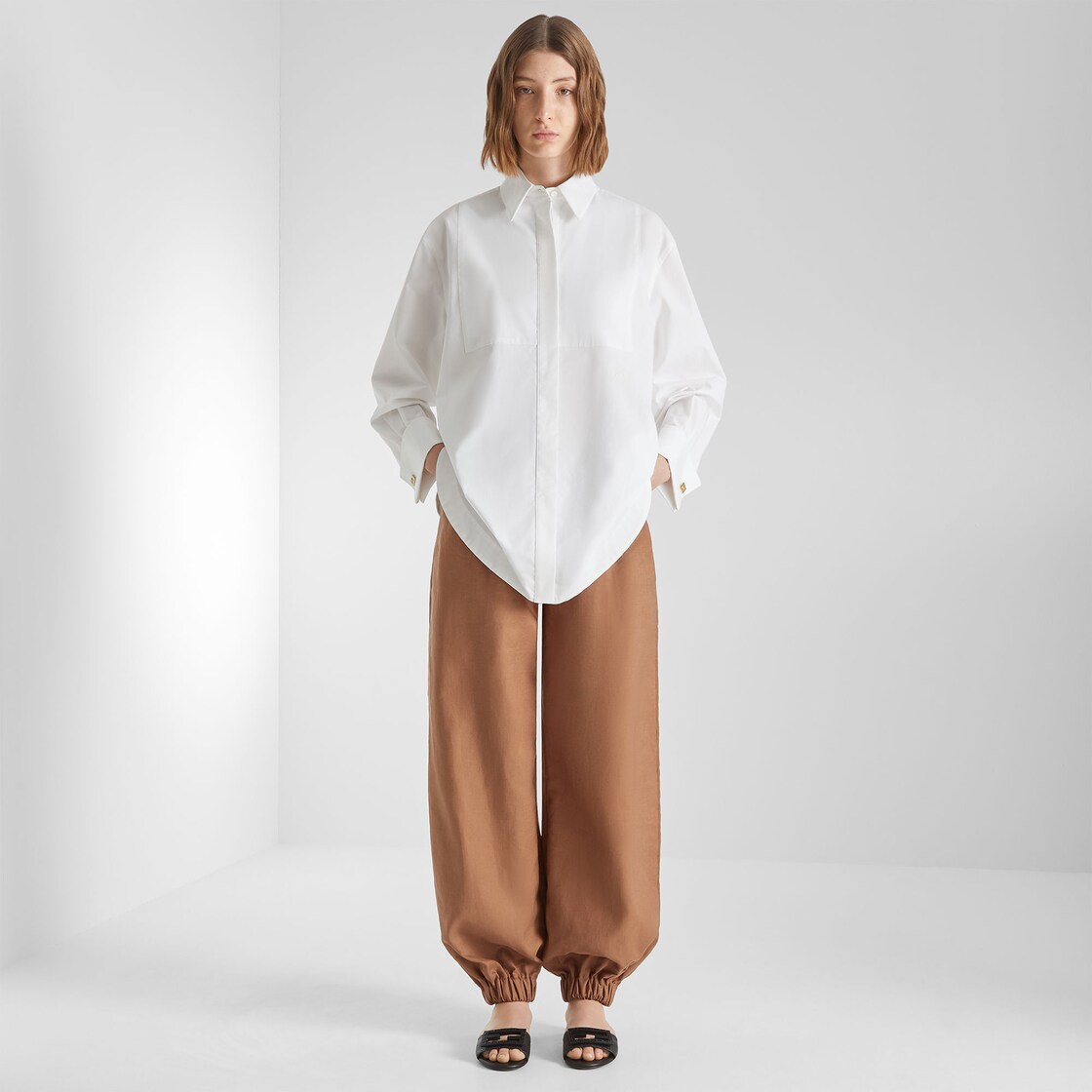 Trousers Brown cotton and linen trousers Brown - Image 4/4