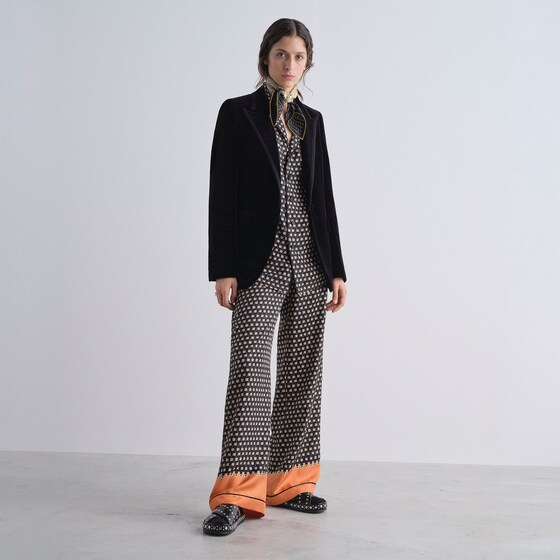 Fendi Flowing pyjama trousers made of silk georgette with | Thumbnail 4