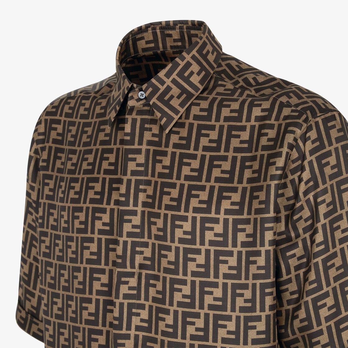 Shirt - Brown silk shirt