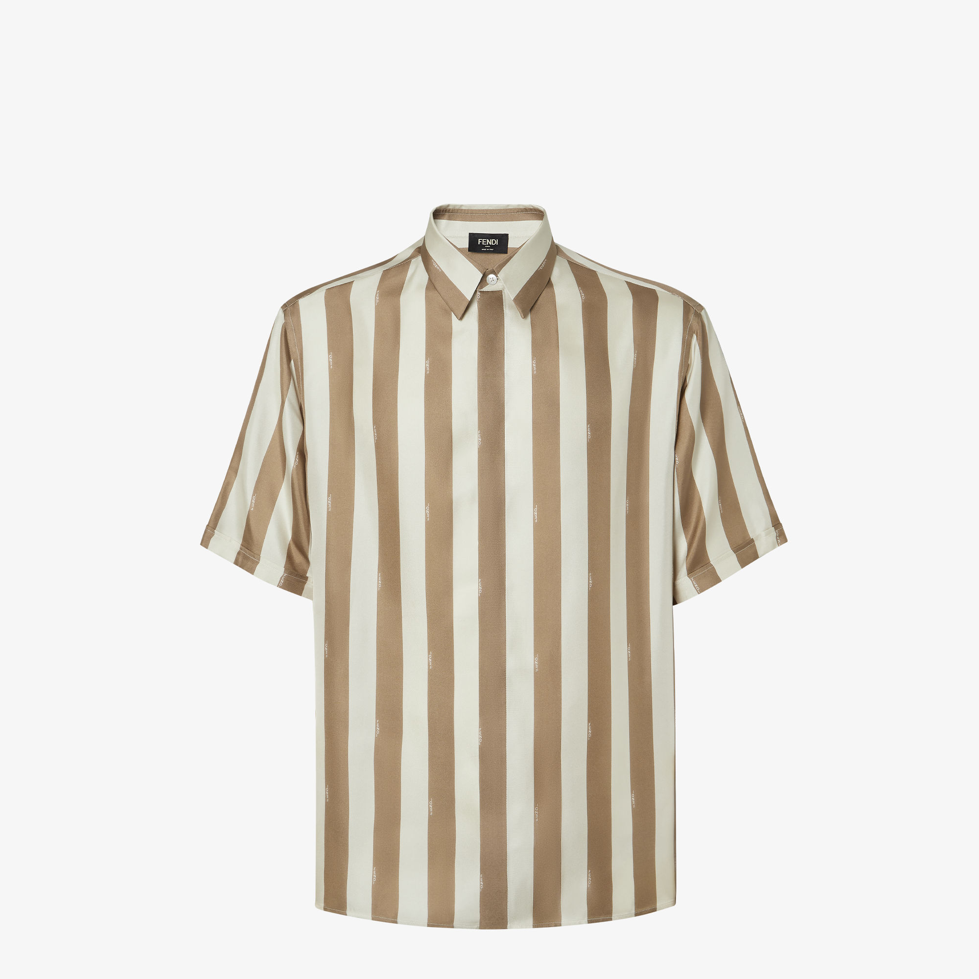 【HI FI FNK】Billa Striped Shirt Shirt Silk Beige | Fendi