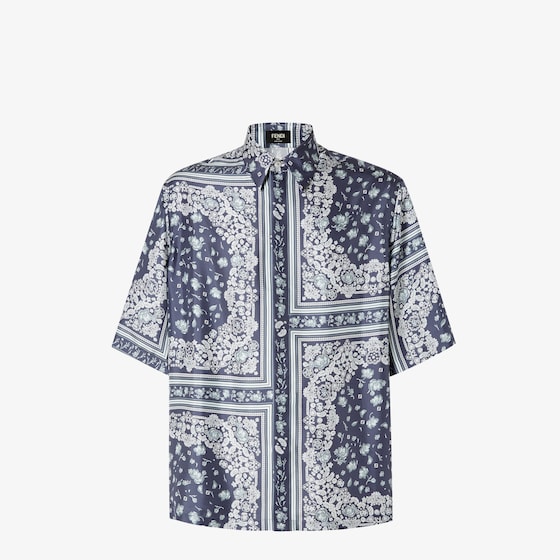 Fendi Bandana Shirt Floral Pattern In Blue