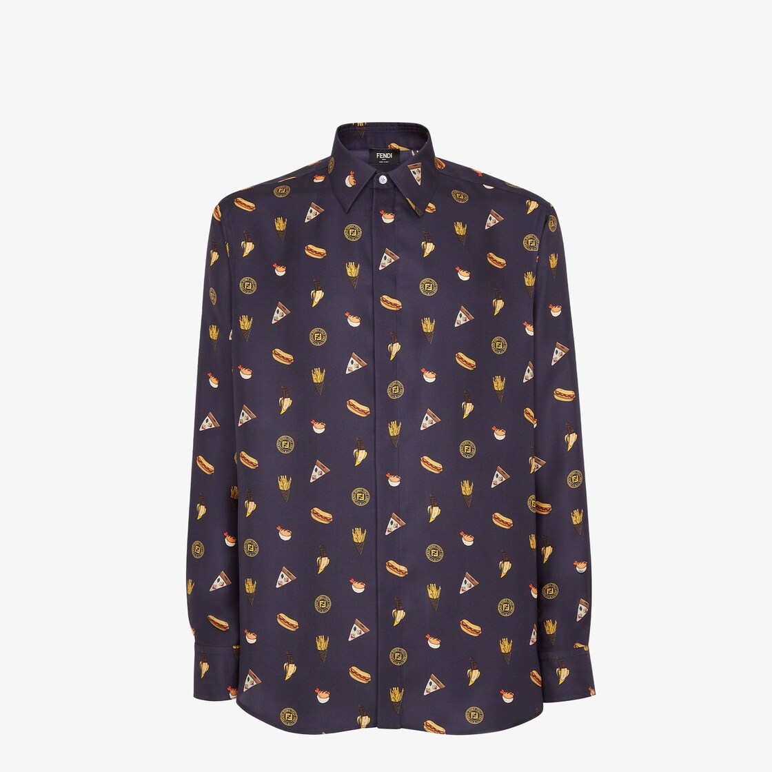 Shirt Silk Blue Fendi