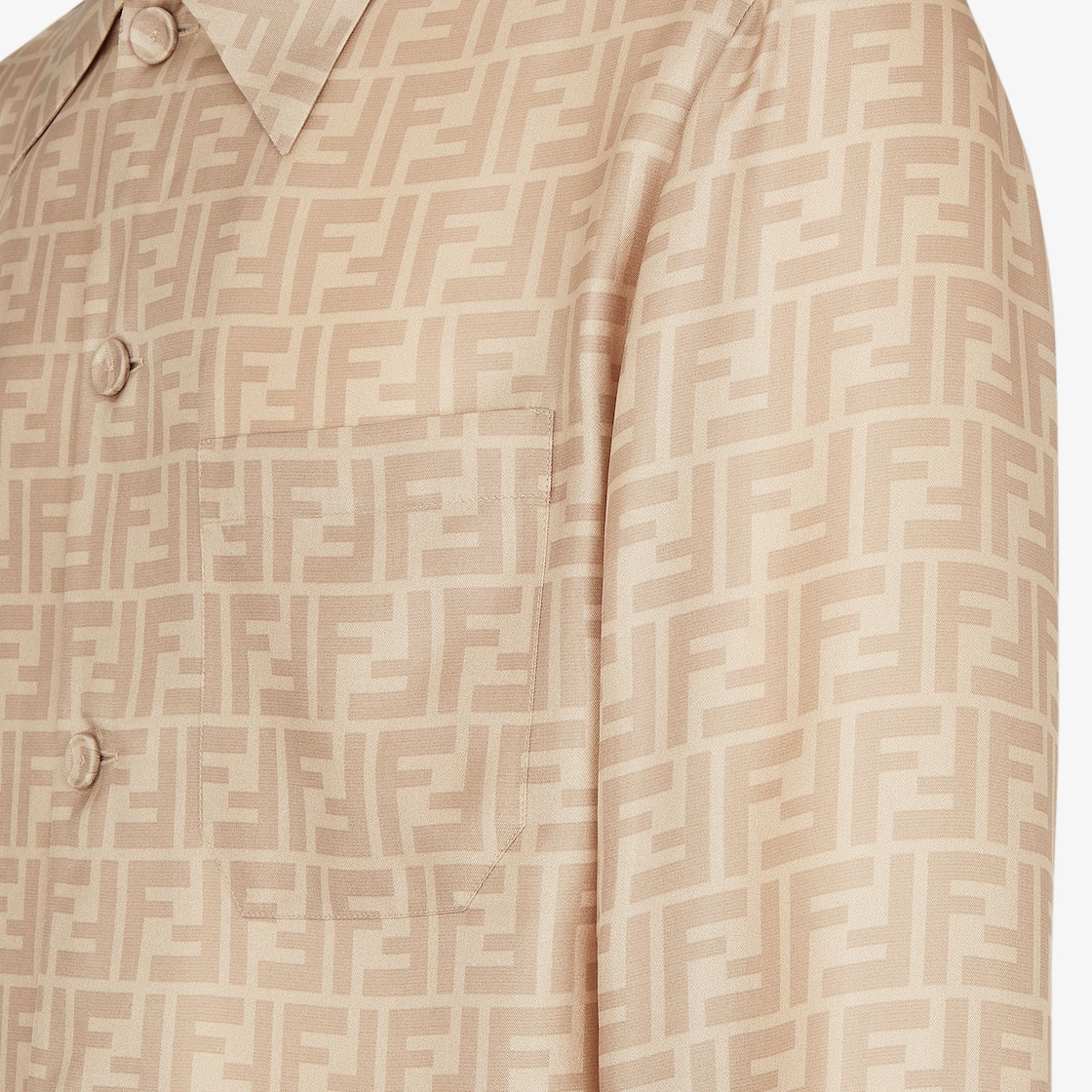 Shirt Beige FF silk shirt Beige - Image 3/4