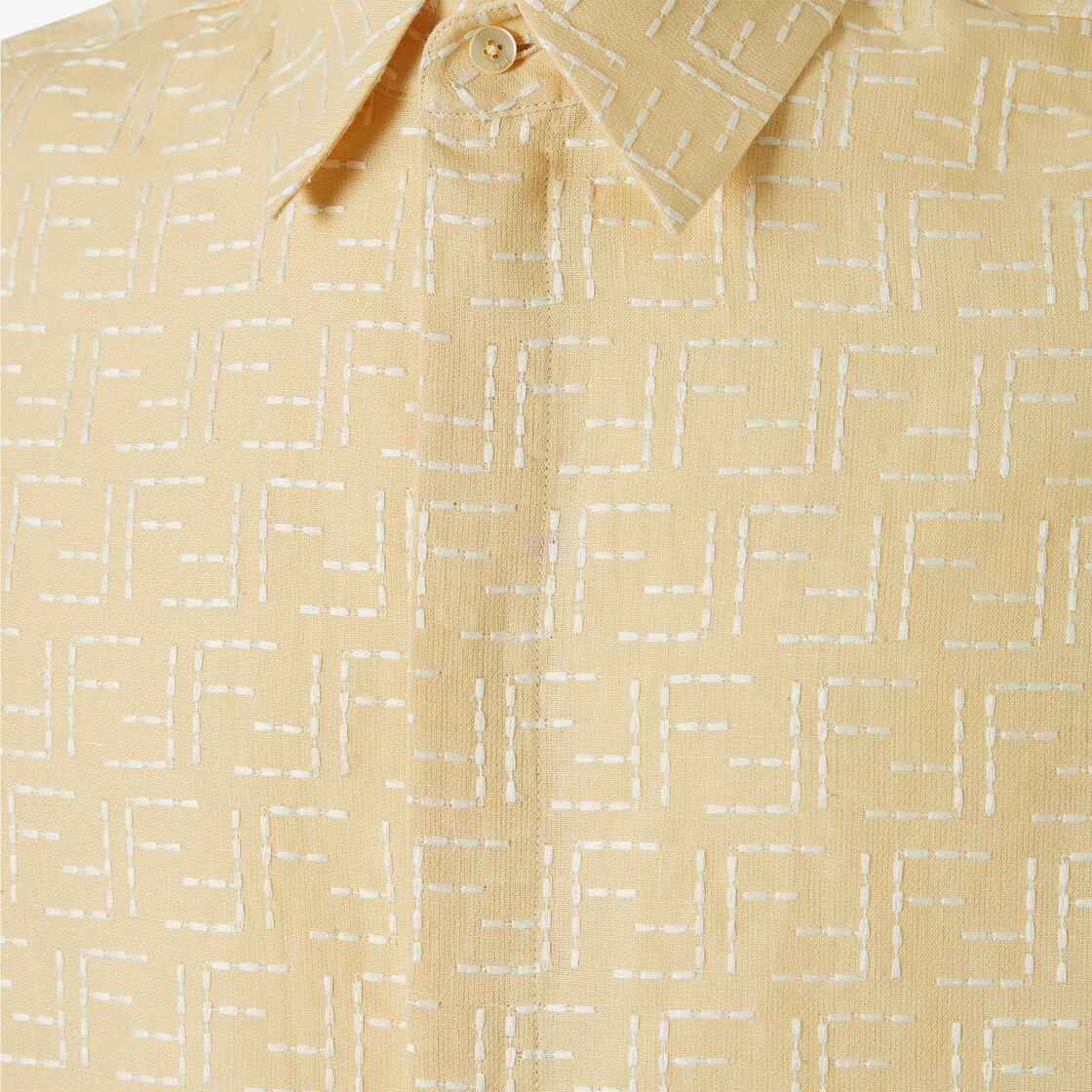 Shirt Yellow linen FF jacquard shirt Yellow - Image 3/4