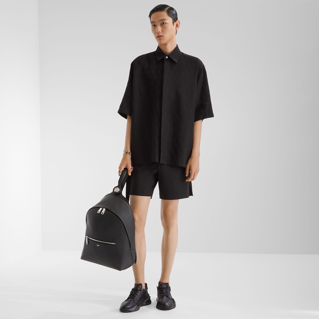 Shirt Black linen FF jacquard shirt Black - Image 4/4