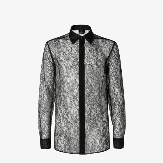 Fendi Black Lace Shirt In Black