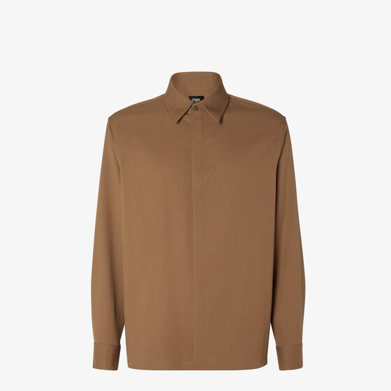 Fendi Rust-colored Wool Shirt In Brown
