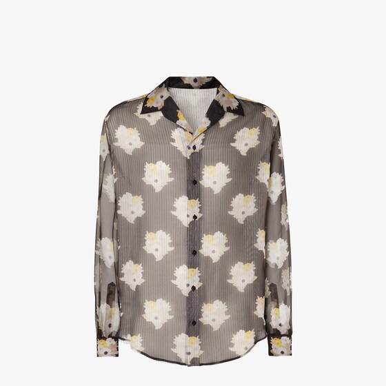 Fendi Oversized shirt with bowling collar and long sleeves