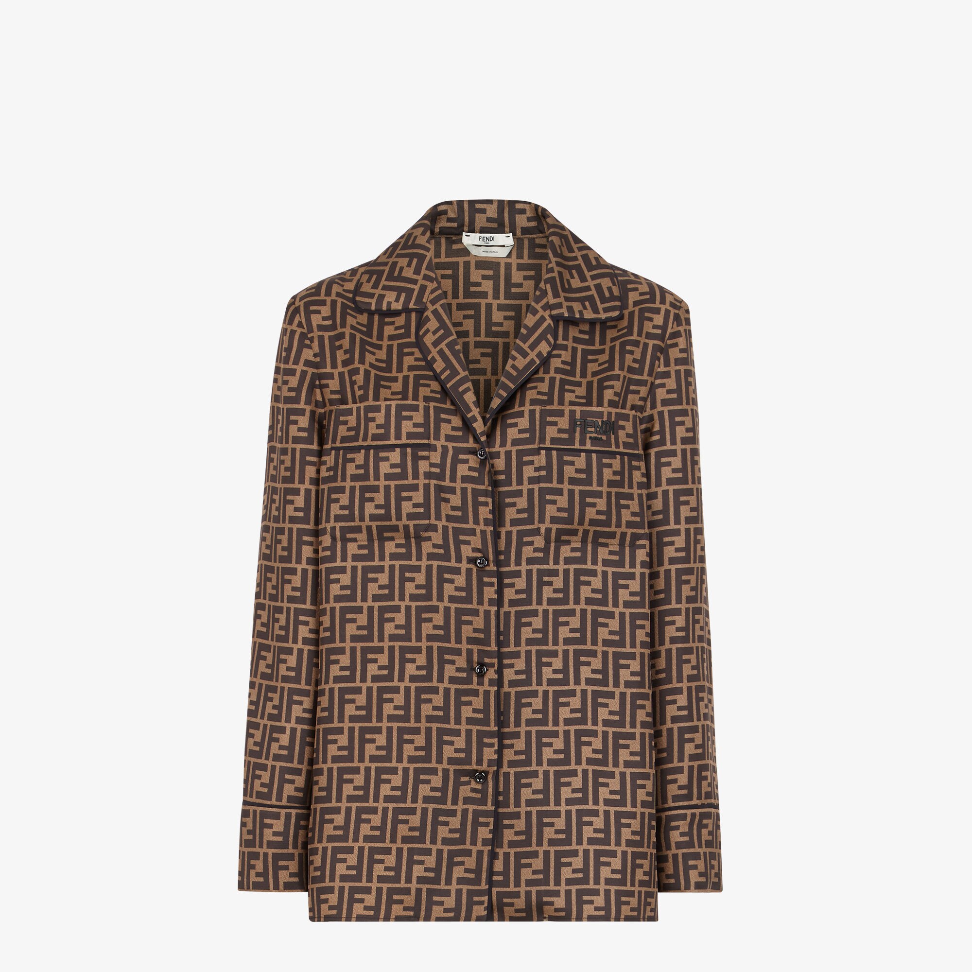 Shirt Brown twill shirt Fendi