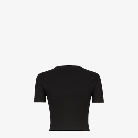 Fendi Cropped slim-fitting top with crew neck and short sleeves | Thumbnail 2