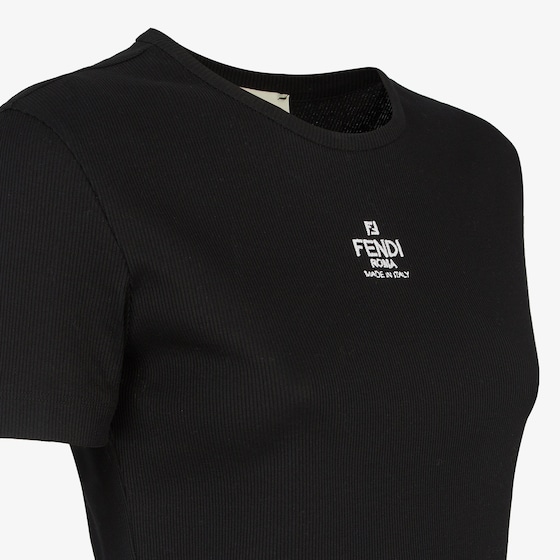 Fendi Cropped slim-fitting top with crew neck and short sleeves | Thumbnail 3