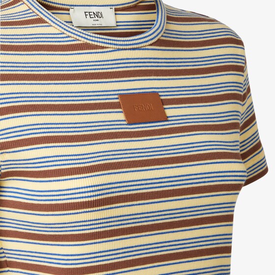 Fendi Cropped slim-fitting top with crew neck and short sleeves | Thumbnail 3
