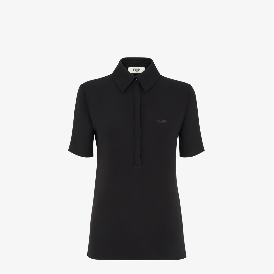 Polo shirt Black silk cady jersey Black - Image 1/3