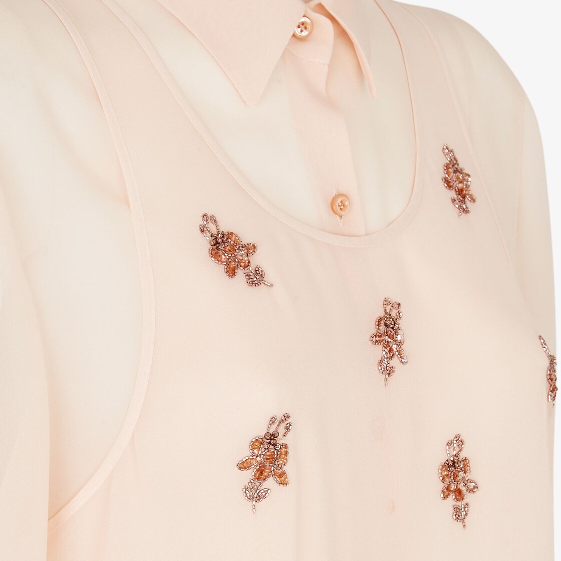 Top Pink embroidered georgette top Pink - Image 3/4