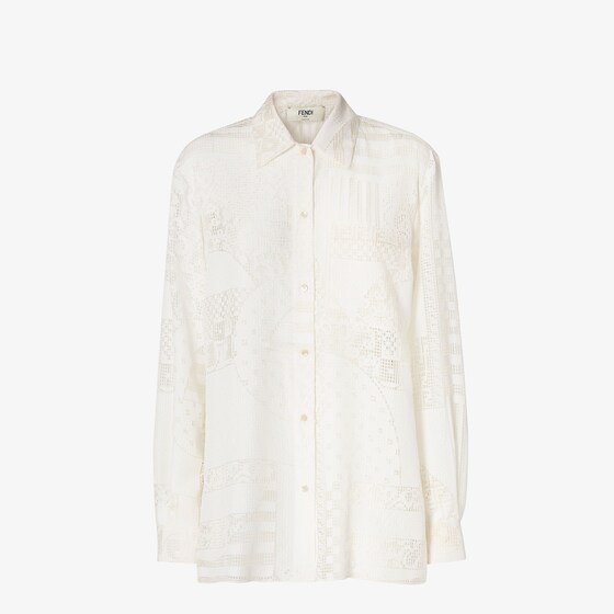 Fendi White Viscose Blend Shirt In Neutral