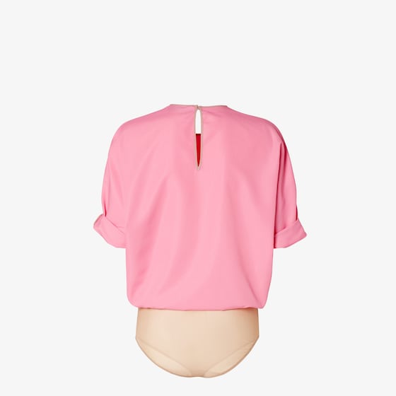 Fendi Crew-neck bodysuit with wide, turned-up short sleeves | Thumbnail 2