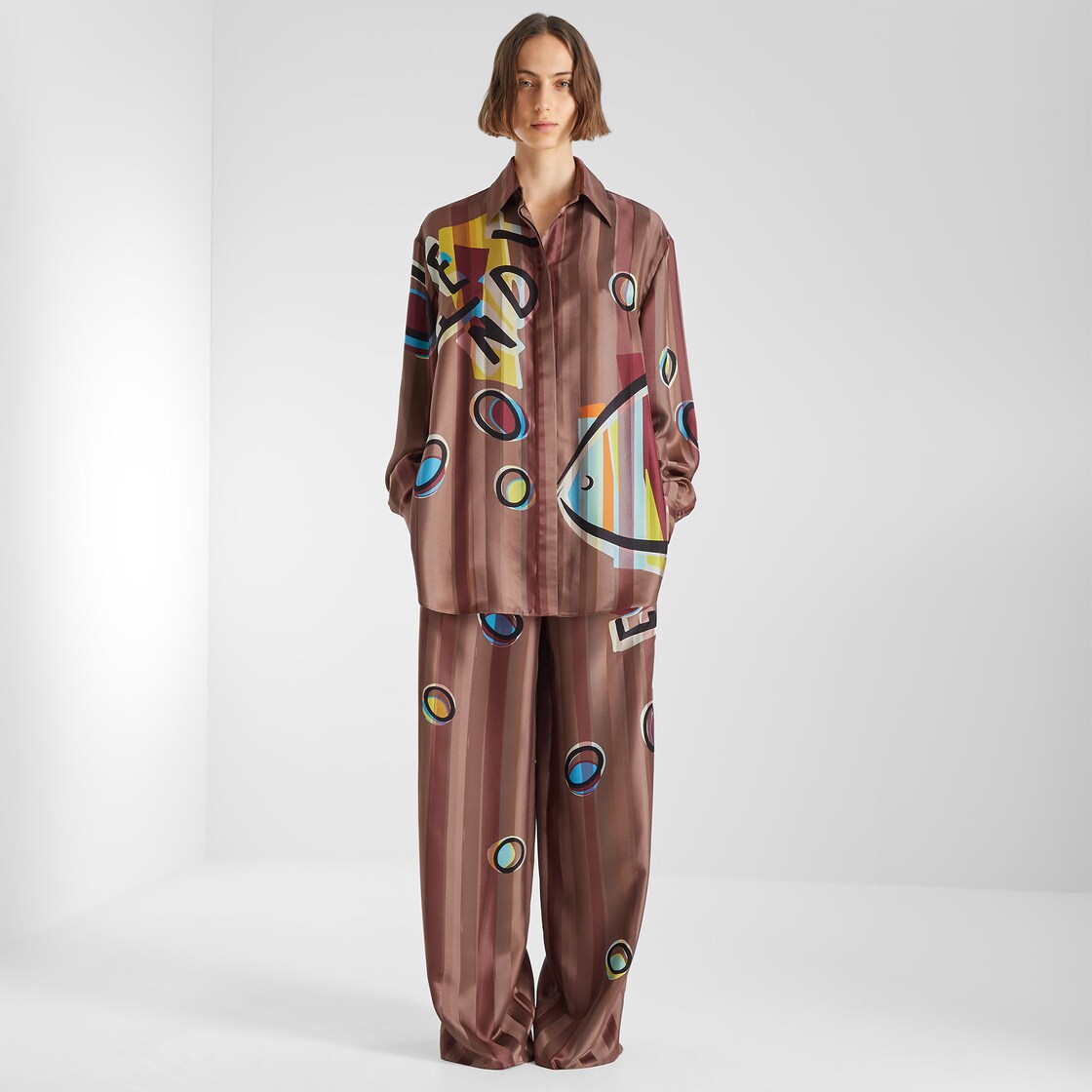 Shirt Brown jacquard Pequin shirt Brown - Image 4/4