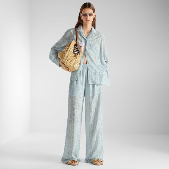 Fendi Long-sleeved shirt with bowling collar and patch pockets | Thumbnail 4