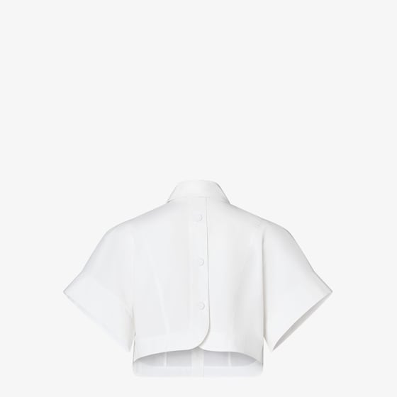 Fendi Cropped shirt with short cocoon sleeves and left-side patch | Thumbnail 2