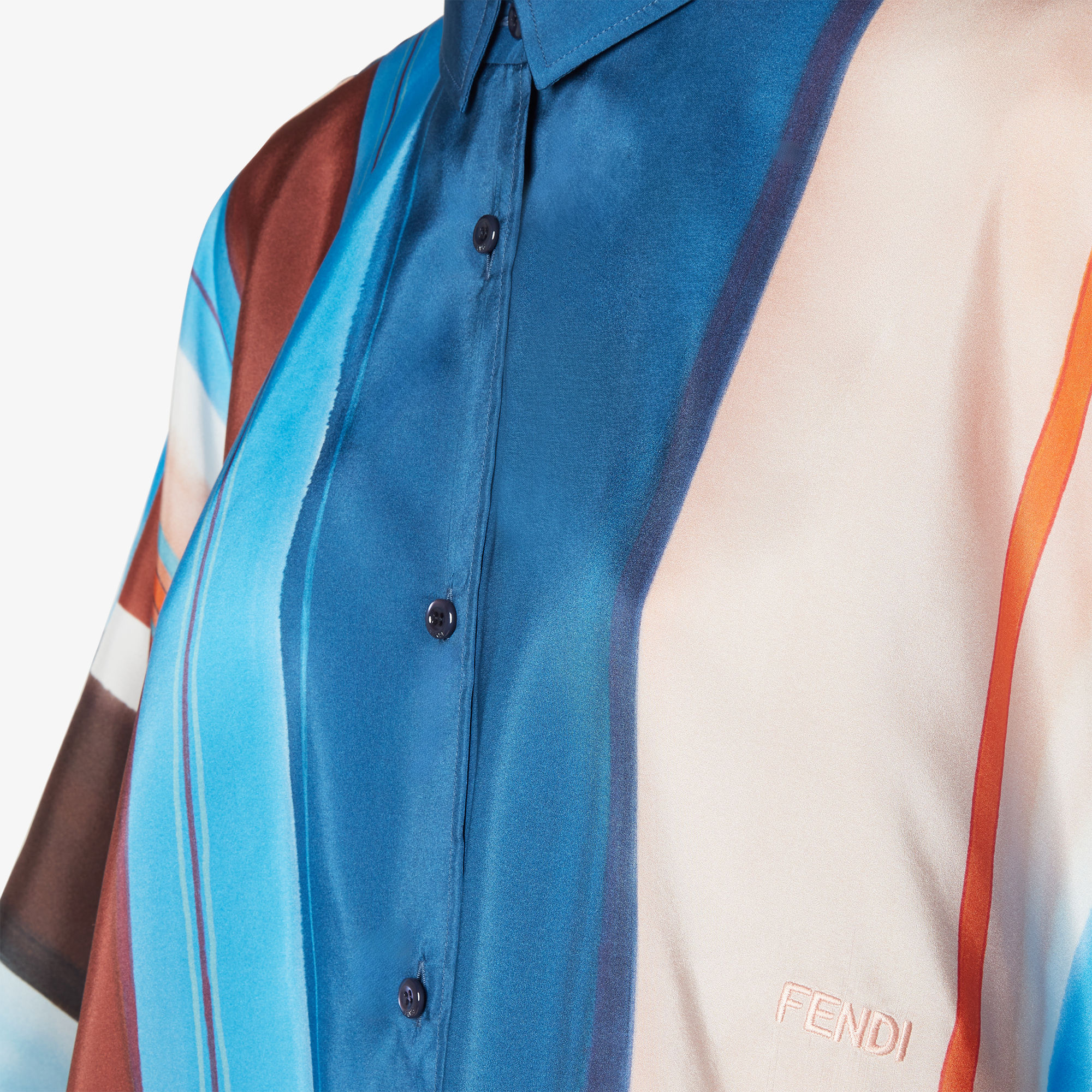 シルク　マーブル柄シャツ　FENDI Fantastic Fendi Future Shirt Silk Multicolour | Fendi