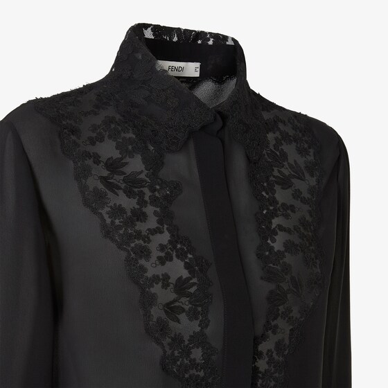 Fendi The lightweight georgette of this slim-fit shirt is | Thumbnail 3