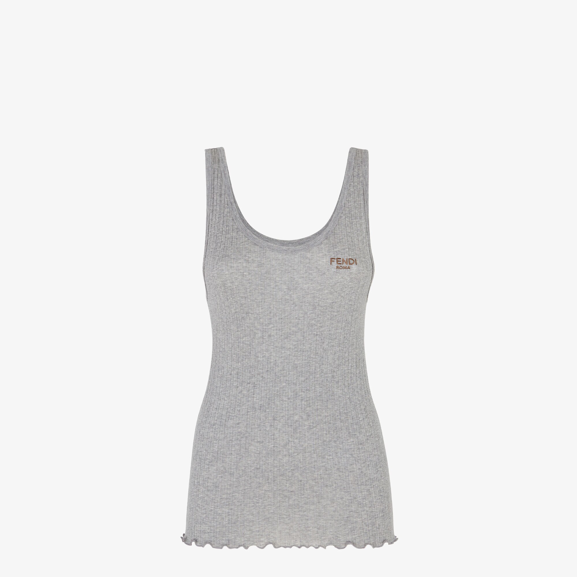 Tシャツ・カットソー FENDI RIBBED COTTON TANK TOP Fendi Ribbed cotton tank top | The Fashion Square