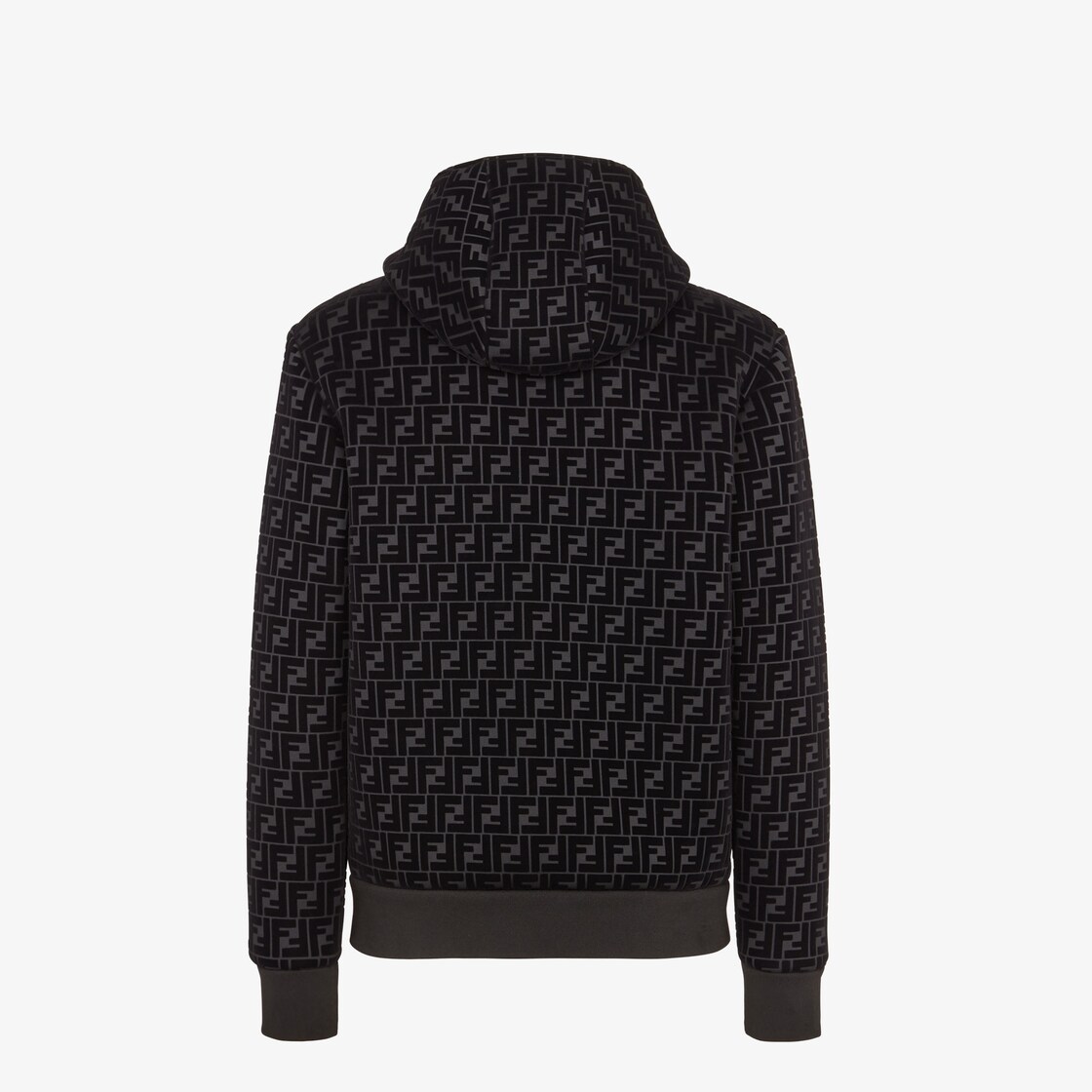 Blouson Sweat shirt en jersey noir Fendi