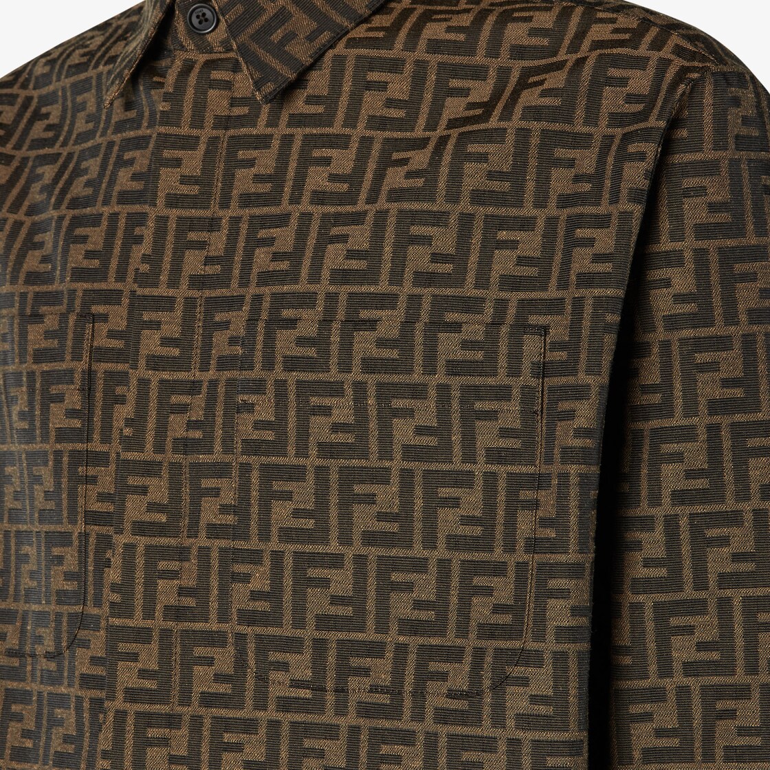 Blouson FF jacquard fabric jacket Brown - Image 4/5