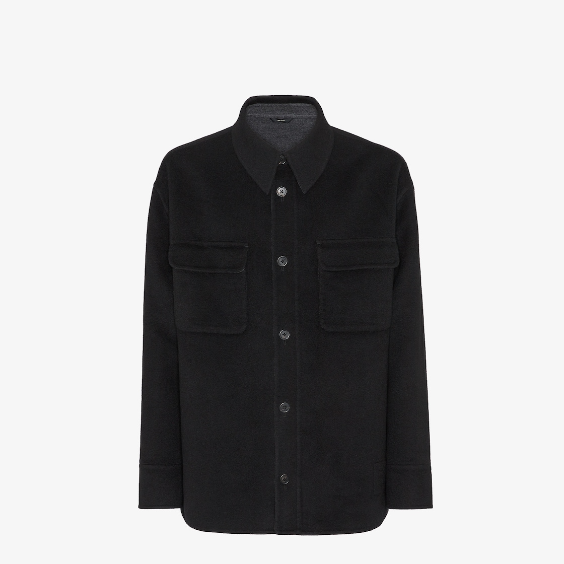 FLAP POCKET WOOL-CASHMERE SHIRT JACKET