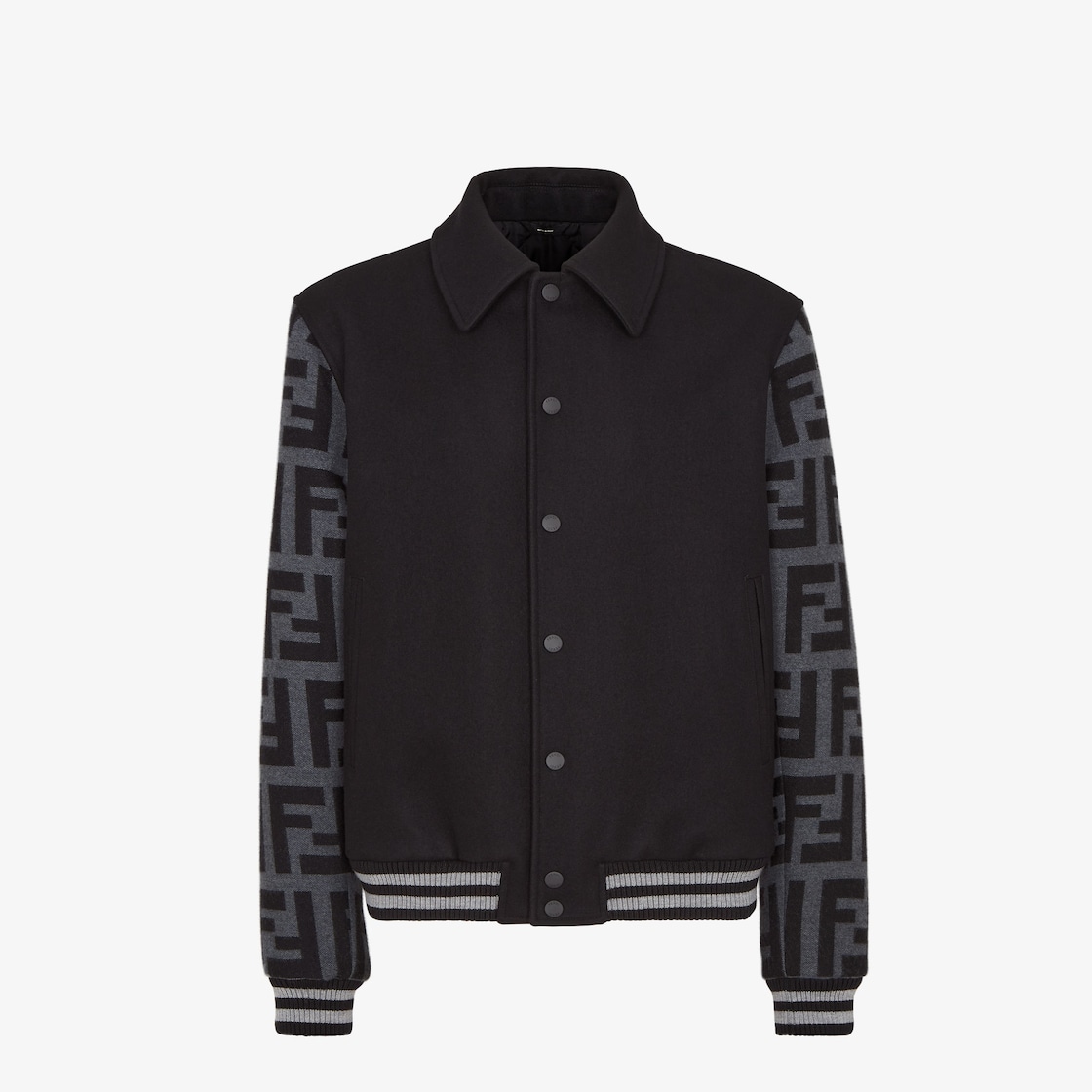 Blouson Black wool bomber jacket Black - Image 1/4