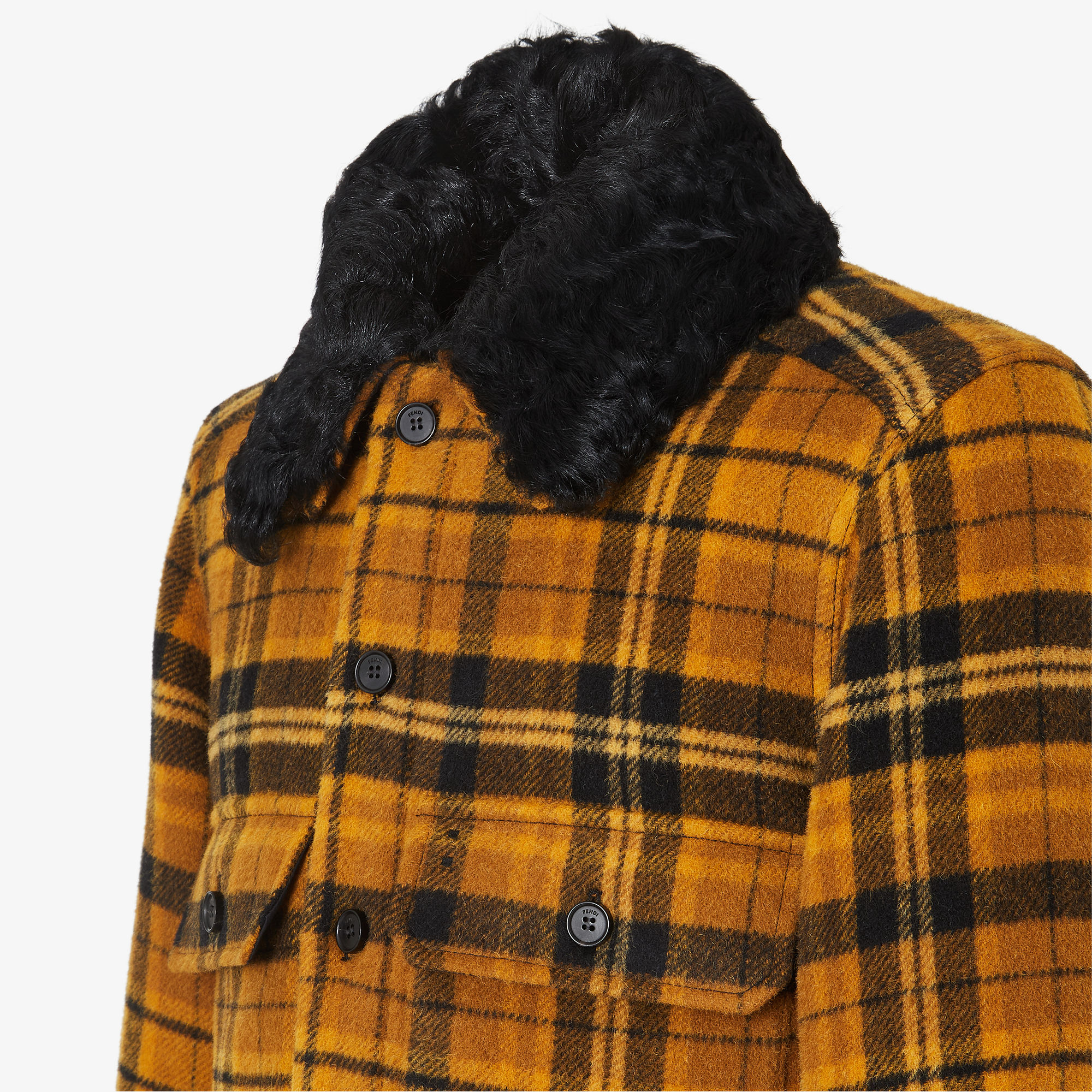 펜디 블루종 옐로우 체크 울 블루종 FW1455AMJWF0VNL