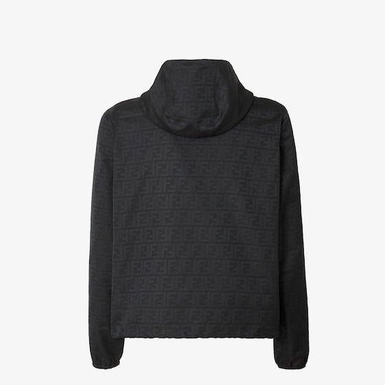 Fendi Drawstring hood blouson made from black FF Zucca jacquard | Thumbnail 2