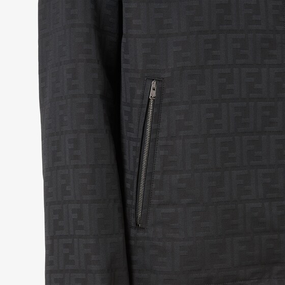 Fendi Drawstring hood blouson made from black FF Zucca jacquard | Thumbnail 3