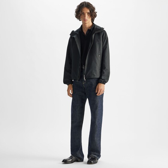 Fendi Drawstring hood blouson made from black FF Zucca jacquard | Thumbnail 4