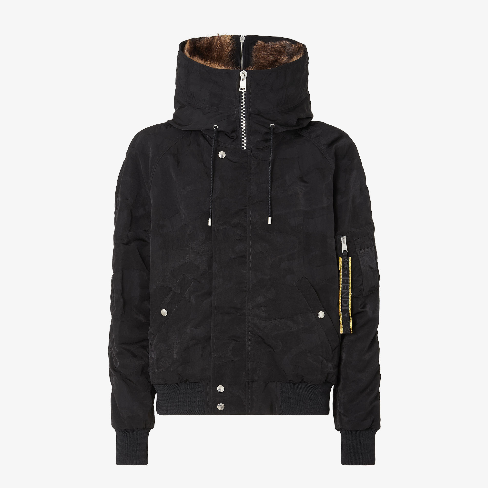 펜디 블루종 블랙 패치워크 나일론 봄버 재킷 FW1466AME6F0QA1