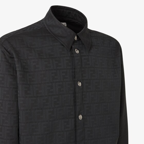 Fendi A long-sleeved blouson made from black FF Zucca jacquard | Thumbnail 3