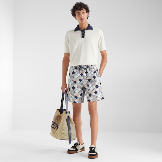 Fendi Swim shorts with elasticated waistband and drawstring | Thumbnail 4