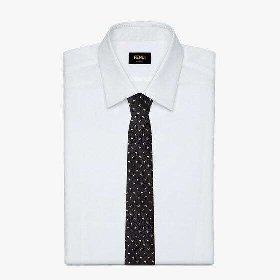Fendi Tie with ivory jacquard Cuneo motif, a stylistic code | Thumbnail 2