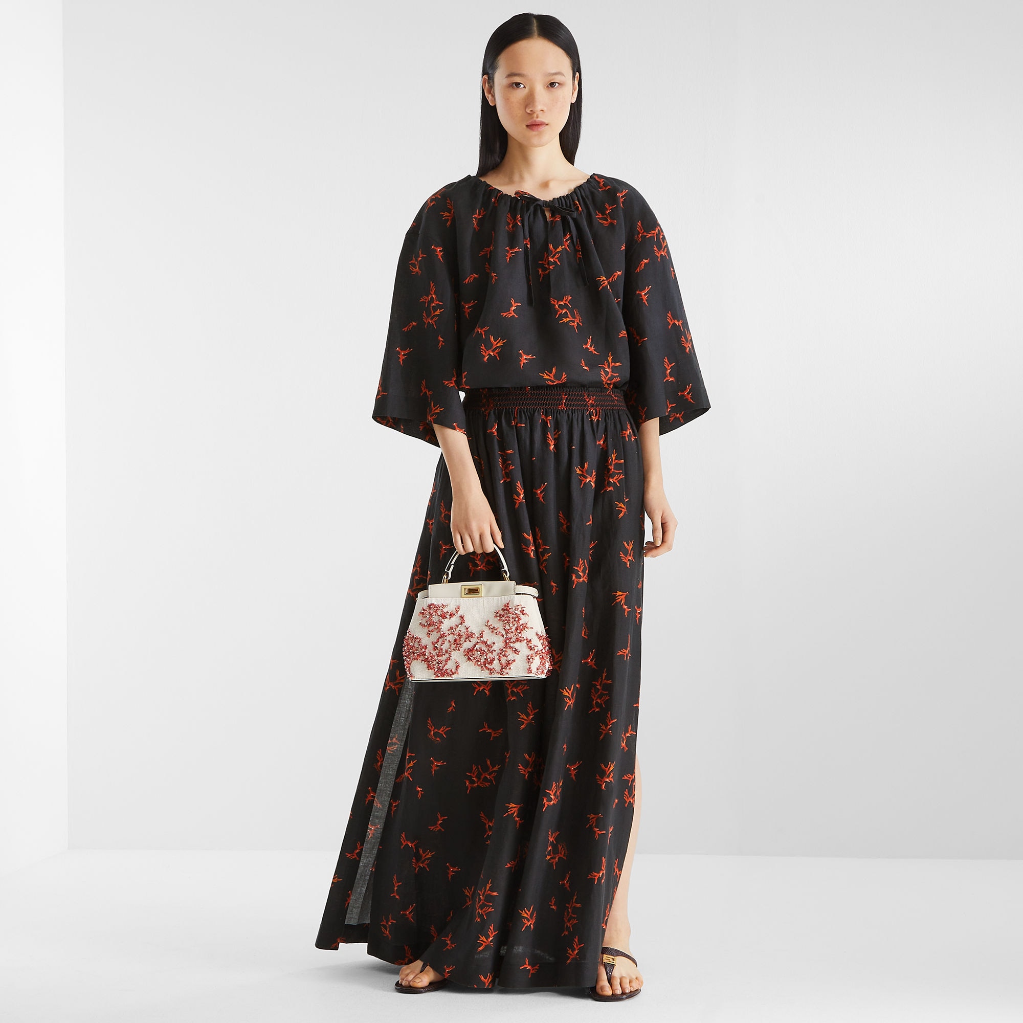 Tシャツ・カットソー FENDI SS25 Black linen blend shirt (FS1317AU6Y F0QA1) FENDI - FF shirt | Leam Roma - Luxury Shopping Online