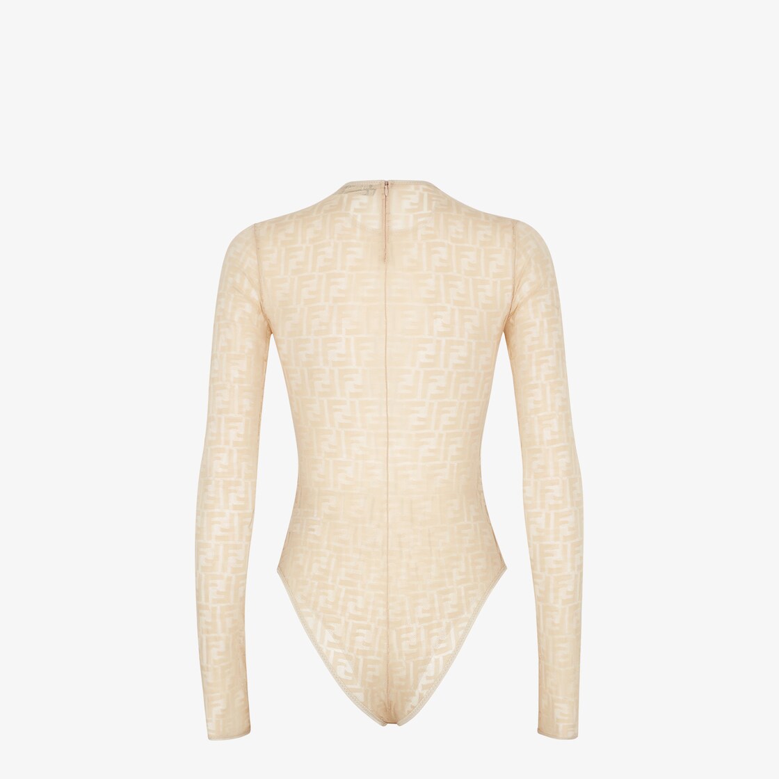 Fendi Ff-motif High-neck Bodysuit In Nude & Neutrals