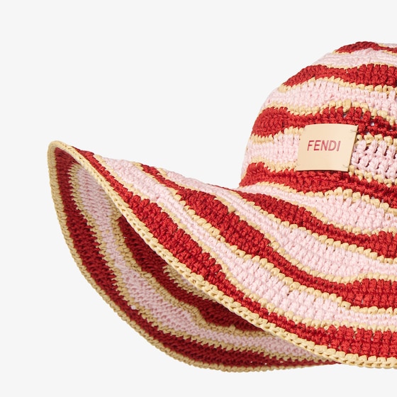 Fendi Wide-brimmed hat made of cotton yarn and raffia, crafted | Thumbnail 2