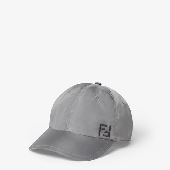 Fendi Grey waterproof nylon baseball cap with semi-stiff peak