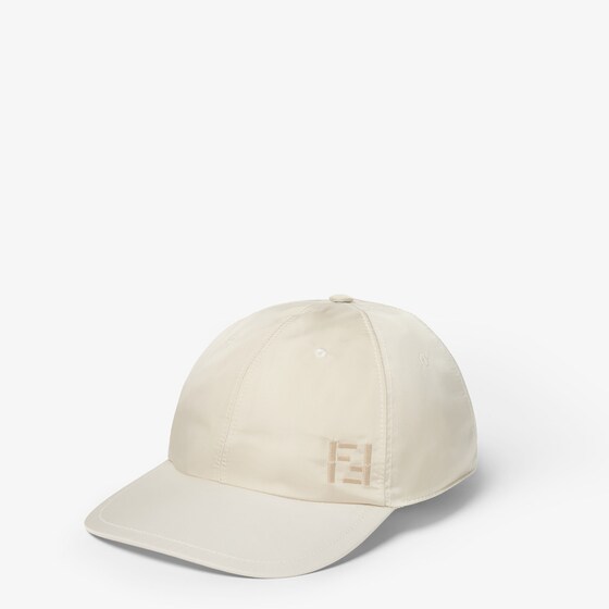 Fendi Ivory waterproof nylon baseball cap with semi-stiff peak