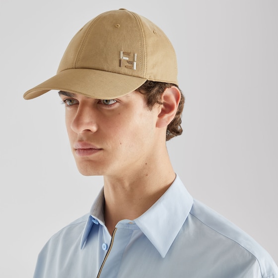 Fendi Beige cotton and linen baseball cap with semi-stiff peak | Thumbnail 3