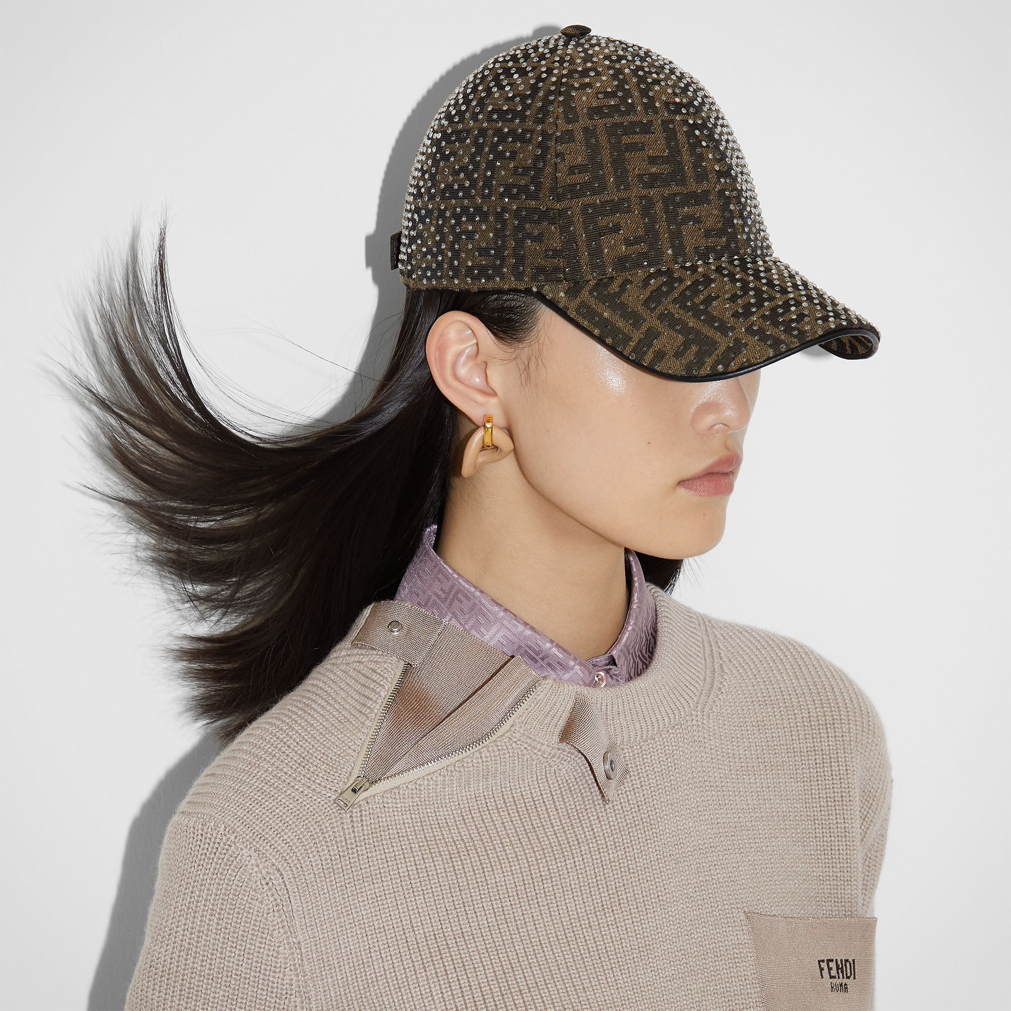 Hat Fabric Brown | Fendi