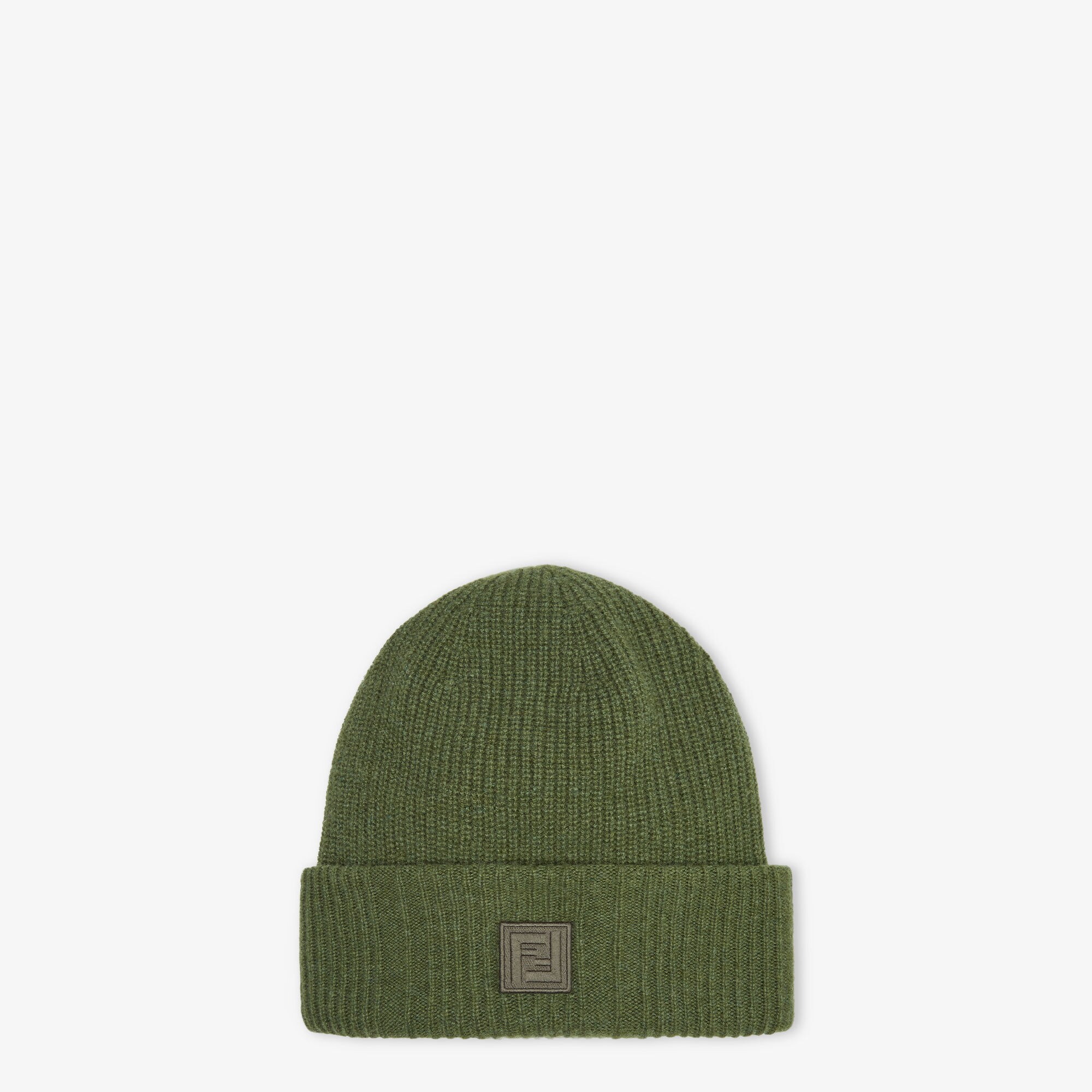 Beanie - Green wool and cashmere hat | Fendi