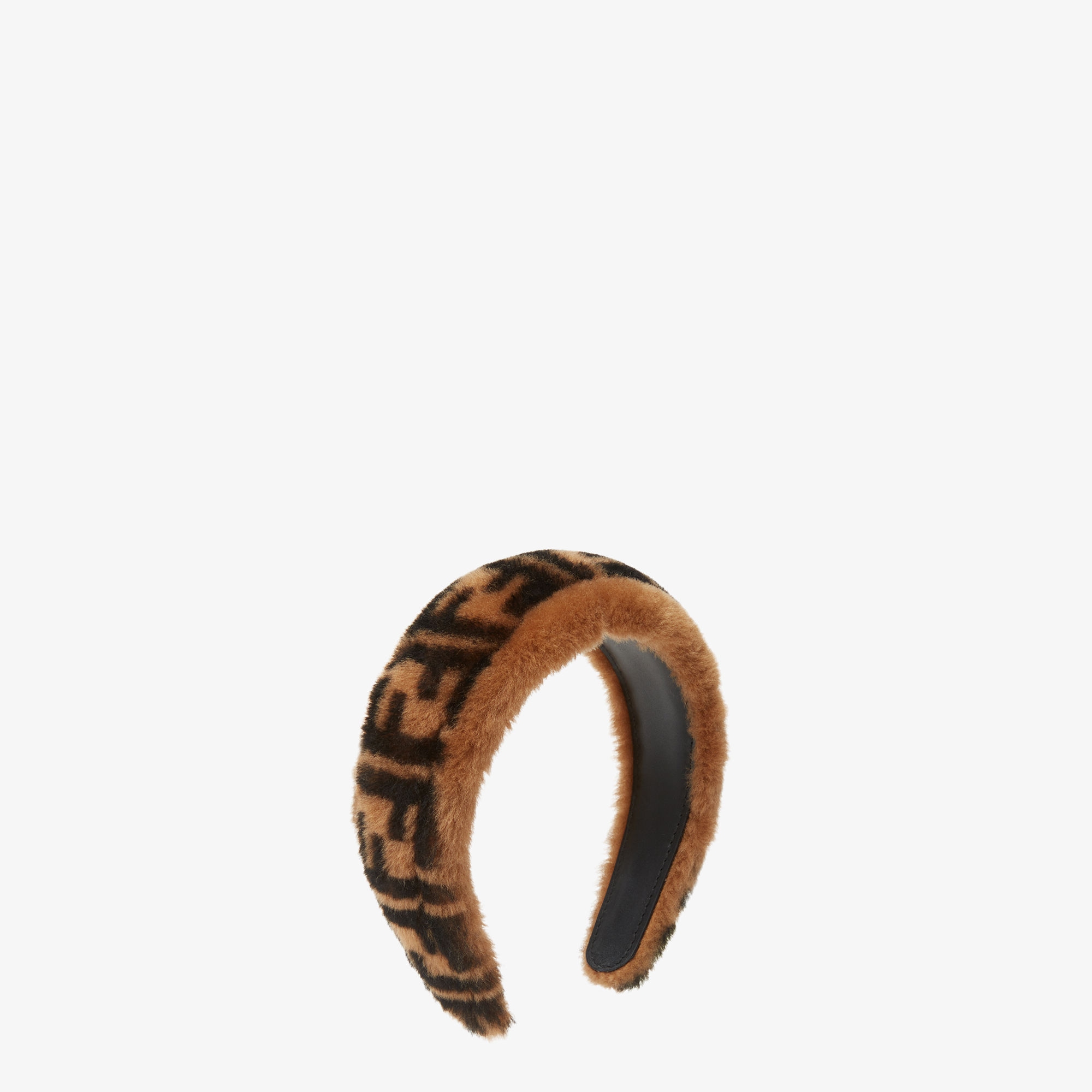 Headband - Brown shearling headband | Fendi