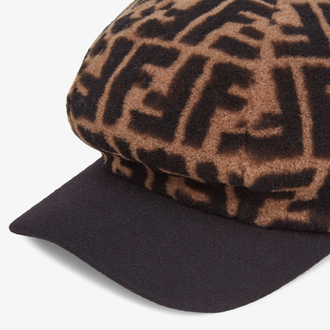 Fendi Fleece Wool Ff 3d Baseball Cap In Denim