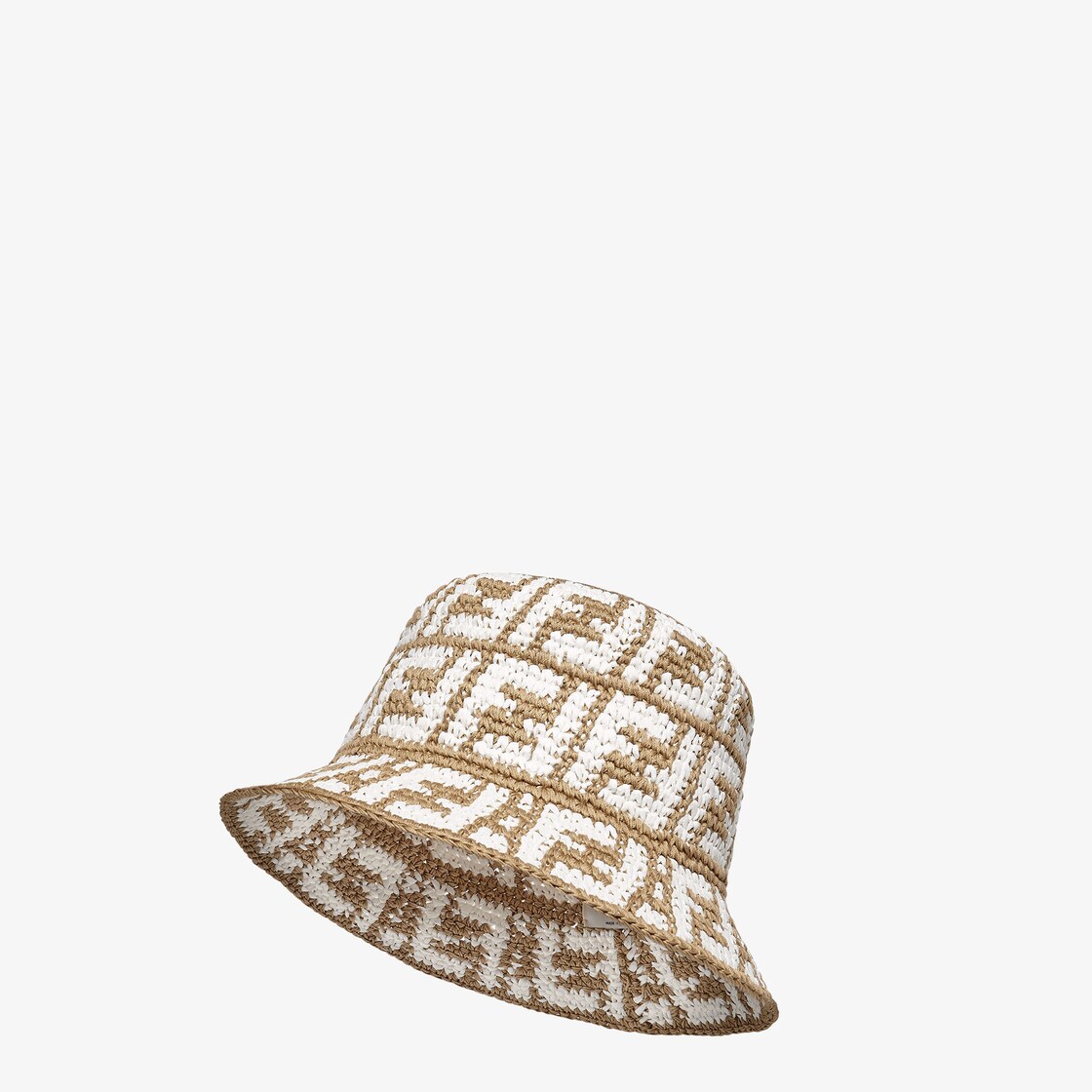 Hat Beige raffia bucket hat Fendi