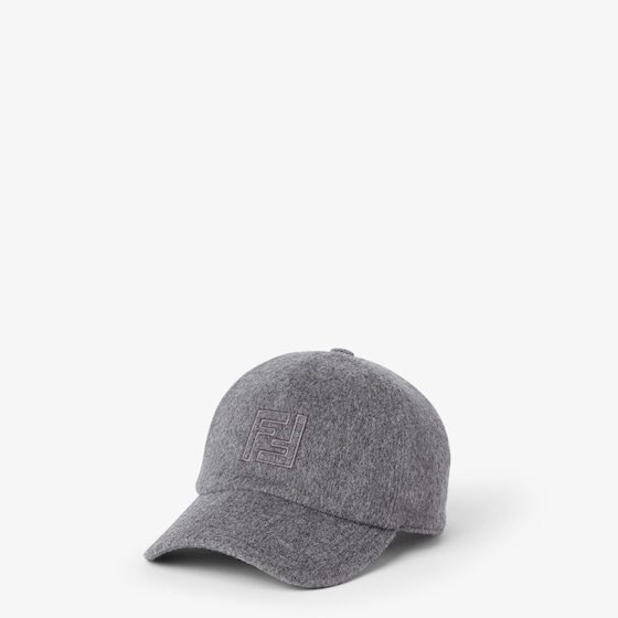 Fendi Gray Wool And Cashmere Baseball Cap In Gray
